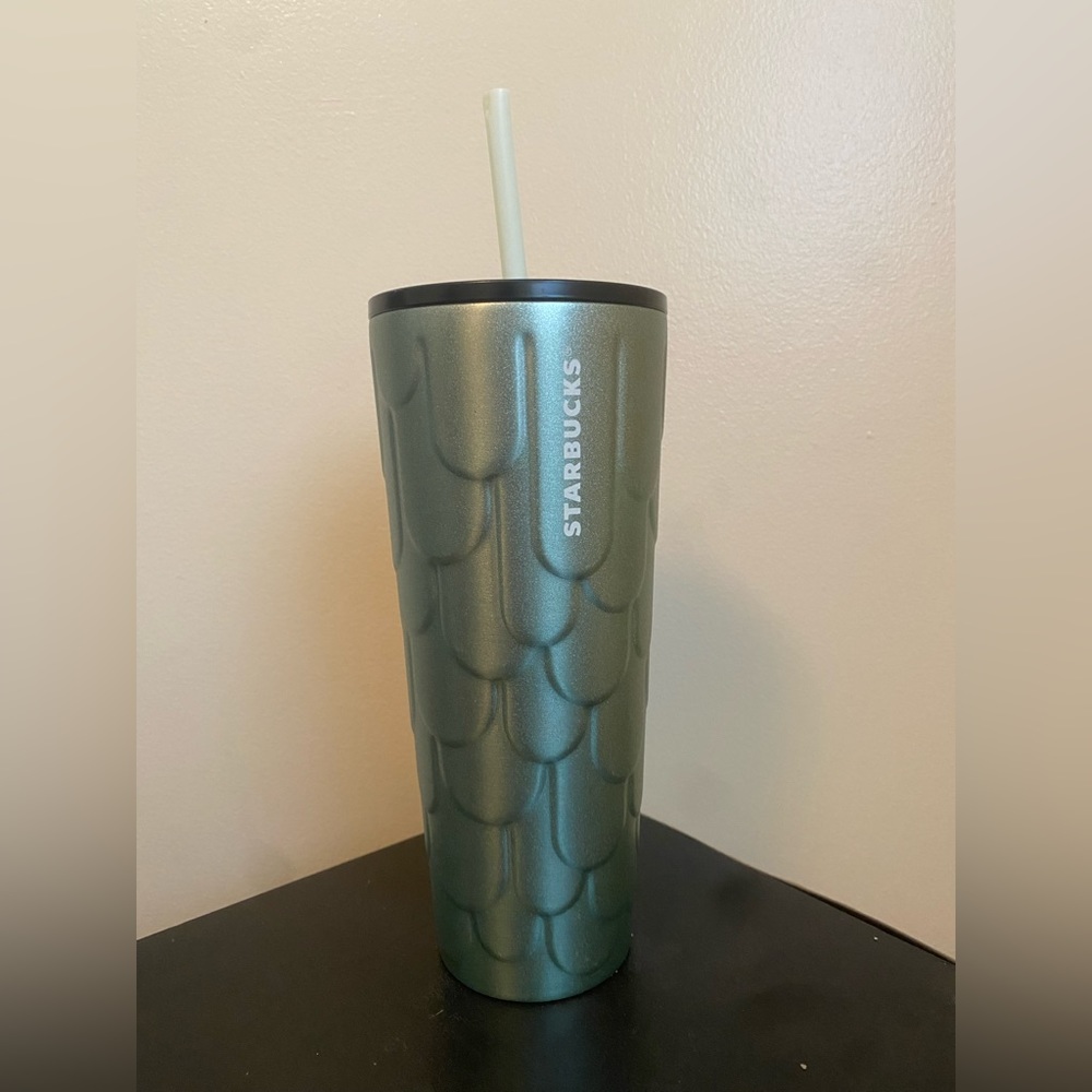 Starbucks tumbler 2022 mermaid green scale tail